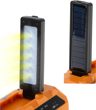 Radio portative multifunksionale me panel dielli, 1200mAh, power bank, jeshile