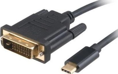 Кабел USB-C во DVI-D Akasa, 1.8 m, 4K 60Hz, црн