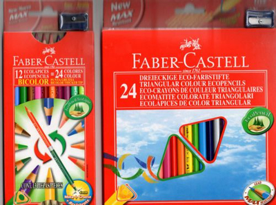 Bojëra dylli Faber Castell, 12 ngjyra, set vizatimi, shumëngjyrëshe