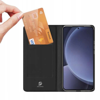 Футрола за телефон DUX DUCIS Skin Pro Series, за Samsung Galaxy S25 Plus, со џеб за картичка, црна