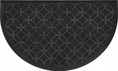 Tapet për te dera Emilio Half moon, 45 x 75 cm, PVC me reliev, i zi