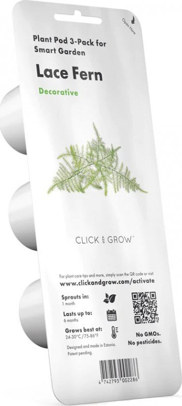 Refill për kopshtin inteligjent Click &amp; Grow Lace Fern, 3 kapsula, zbukuruese, jeshile