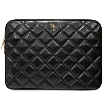 Futrollë notebook Guess PU Quilted Sleeve, 13/14", material PU, e zezë