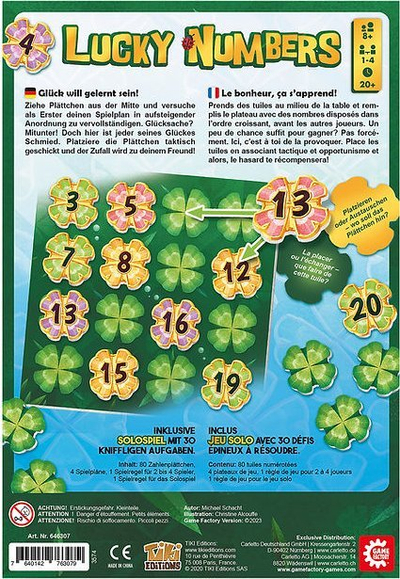 Lojë tavoline Game Factory Lucky Numbers, për familje, shumëngjyrëshe
