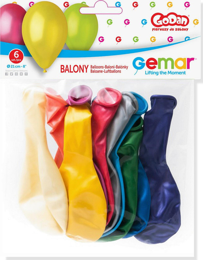 Set tullumbacesh Godan Balloon Mix, 10 copë, metalike, shumëngjyrëshe
