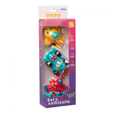 Set lodrash MOMKI, 3 vetura me inercion, modele të ndryshme, shumëngjyrëshe