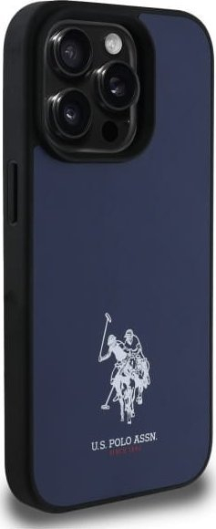 Kapak telefoni US Polo Leather Embroidered DH, për iPhone 15 Pro Max, lëkurë ekologjike, blu navy