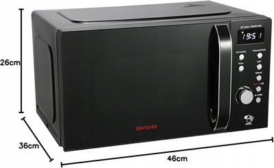 Furrë me mikrovalë Aiwa AMW-202DG/BK, 20L, me grilë 800W, e zezë
