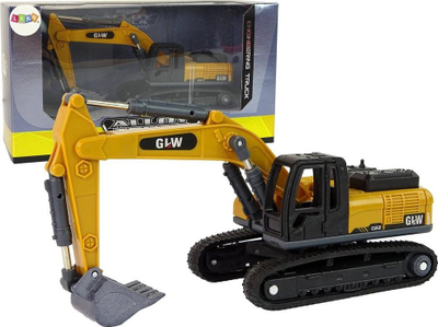 Lodër eskavator Dromader Construction Machine Excavator P8, me krah që lëviz, plastikë, verdhë me të zezë