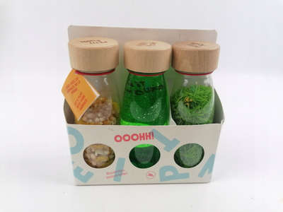Set lodrash sensoriale Petit Boum Life, 3 shishe, Montessori, shumëngjyrësh