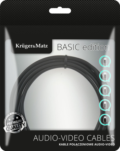 Kabllo optike Kruger &amp; Matz Basic KM1224, Toslink, 3m, e zezë