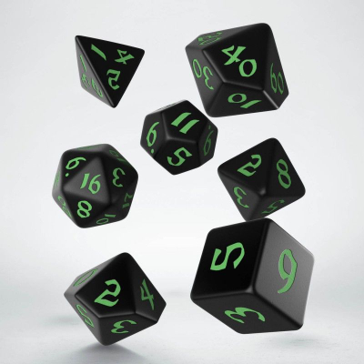Set zare Q-Workshop Classic Runic, 7 copë, i zi e i gjelbër