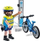 Set lodër Playmobil Action Heroes Police Blue Patrol 71732, me polic dhe biçikletë, shumëngjyrësh