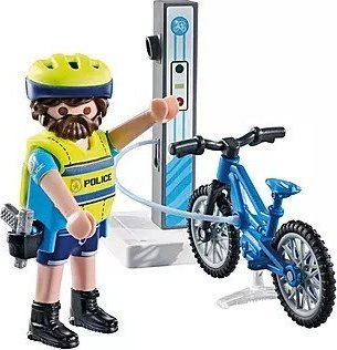Set lodër Playmobil Action Heroes Police Blue Patrol 71732, me polic dhe biçikletë, shumëngjyrësh