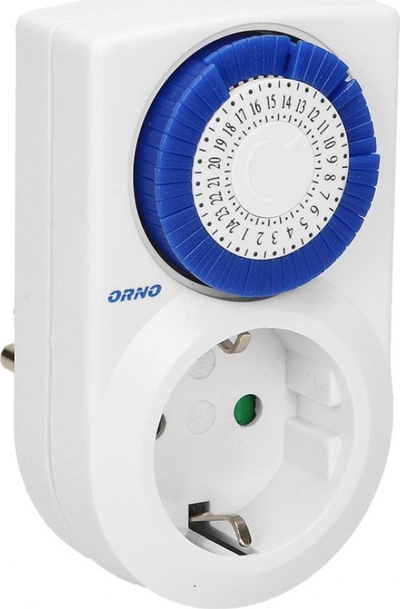 Programues kohe mekanik Orno MINI, prizë schuko, 3500W, i bardhë