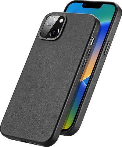 Mbulesë telefoni Dux Ducis Grit për iPhone 14 Plus, lëkurë eco, MagSafe, e zezë
