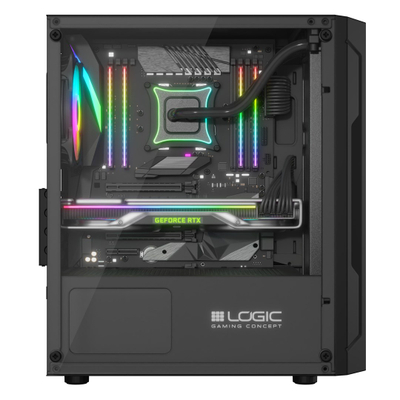 Kuti kompjuteri Logic Concept Aramis, Micro ATX, ARGB, e zezë