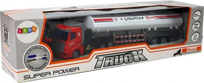 Lodër kamion cisterne Lean Sport Gas Tanker, me telekomandë 27 MHz, shkallë 1:48, e bardhë