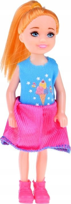 Kukullë Jokomisiada ZA4628, 13cm, me fustan shumëngjyrësh, për shpi kukullash