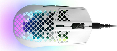 Maus SteelSeries Aerox 3 Snow (62603), i bardhë