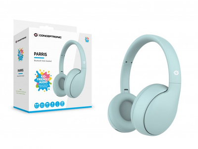 Kufje për fëmijë Conceptronic PARRIS04B, Bluetooth, mikrofon, blu pastel