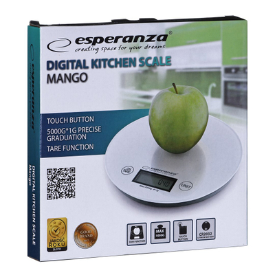 Peshore kuzhine Esperanza Mango EKS003W, elektronike, deri 5 kg, e bardhë