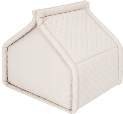 Shpi qeni Dome R3 Large, lëkurë ekologjike, 52x42x47 cm, bezhë