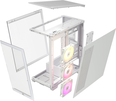 Kase kompjuteri CORSAIR 3500X Mid Tower, ARGB, e bardhë
