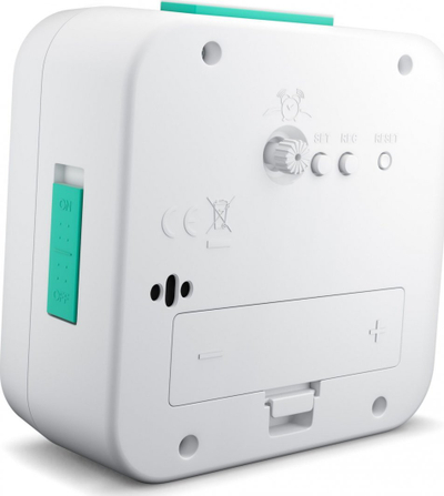 Будилник Мебус 25610, аналоген и дигитален екран, мерење температура, бел