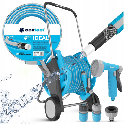 Set karrocë me zorrë kopshti Cellfast Discover Ideal, 30m 3/4", me konektorë Ergo
