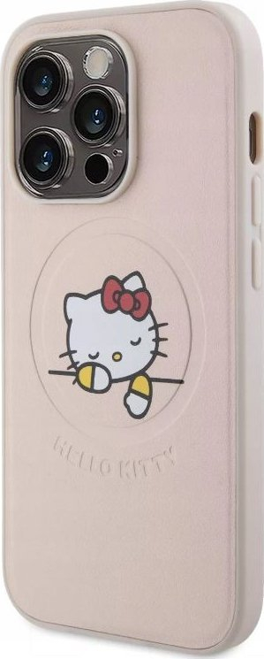 Kapak telefoni Hello Kitty për iPhone 15 Pro, MagSafe, rozë