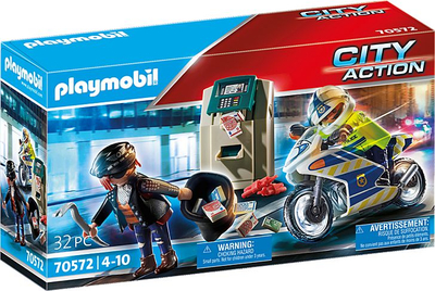 Set Playmobil Police Bike Criminal Chase, 32 elemente