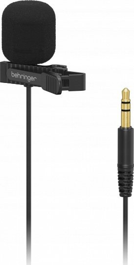 Mikrofon lavalier Behringer BC LAV GO, kondensator kardioid, prizë 3.5 mm TRS, i zi