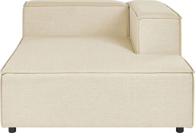 Divan këndi APRICA, 3 vende, modular me ottoman, bezhë