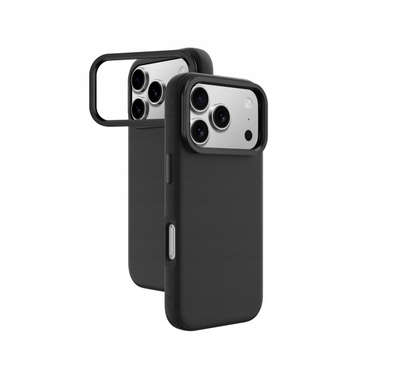 Mbrojtëse telefoni AmazingThing Glamour për iPhone 17 Pro Max, lëkurë PU, me këmbëz mbajtëse, e zezë
