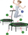 Trampolinë Neo-Sport Fitness 4FT, 127 cm, e zezë/gjelbër