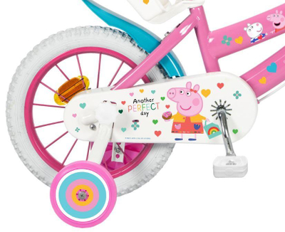Biçikletë fëmijësh Toimsa Peppa Pig 16", me rrota ndihmëse, rozë