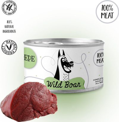 Ushqim i konservum për qen PAKA ZWIERZAKA PEPE Horse, me mish kali 99%, 400g