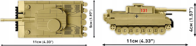 Set ndërtimi Cobi Historical Collection WWII Tiger I 131, 1:72, 144 pjesë, shumëngjyrësh