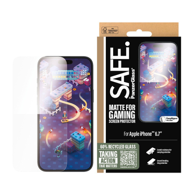Xham mbrojtës SAFE by PanzerGlass Matte for Gaming për iPhone 16 Plus / 15 Plus, 6.7", transparent