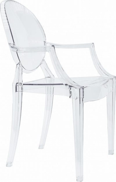 Set karrigesh OSKAR Busan Chair, polikarbonat transparent, 4 copë