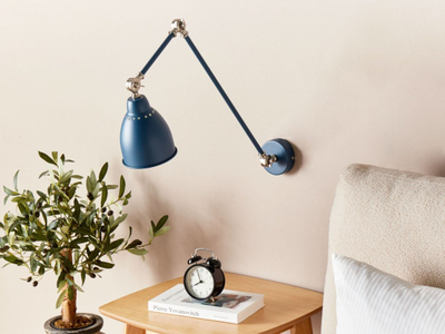 Lampë muri MISSISSIPPI, metal, krah që lëviz, blu e errët