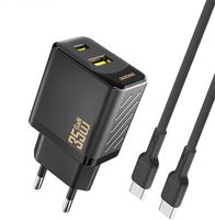 Karikues muri Dudao A27MaxCEU, 35W PD QC, 2 porta USB-A USB-C, me kabllo USB-C, i zi