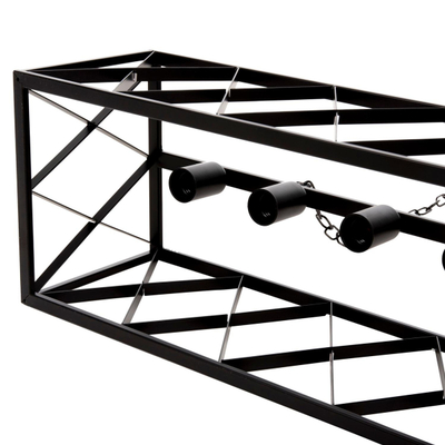 Llambë e varur tavani 6 dritare 77,5x25x101Hcm (HM4128), zezë