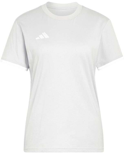 Bluzë sportive për goca Adidas Entrada 26, 100% pambuk, me mëngë të shkurtra, e bardhë