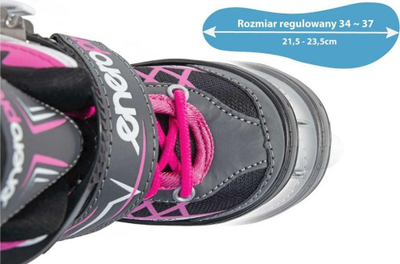 Patina inline Enero Pro LED 4 në 1, nr 34-37, për kalamaj, rozë