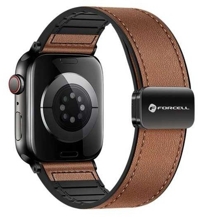 Rrip ore Forcell Strap F-Design FA21 për Apple Watch 38 40 41 mm, lëkurë eko, kafe