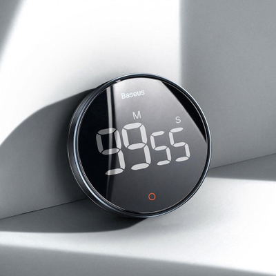 Timer kuzhine Baseus Heyo Pro LED, numërim mbrapsht, me magnet, gri e errët