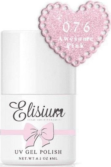 Lak xheli për thonjtë Elisium UV Gel Polish 076 Awesome Pink, hibrid, 8ml, rozë me shkëlqim