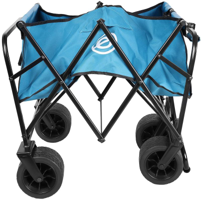 Karrocë plazhi Tourist Beach Cart Deluxe, palosëse 66x48x90cm, mban deri 100 kg, blu